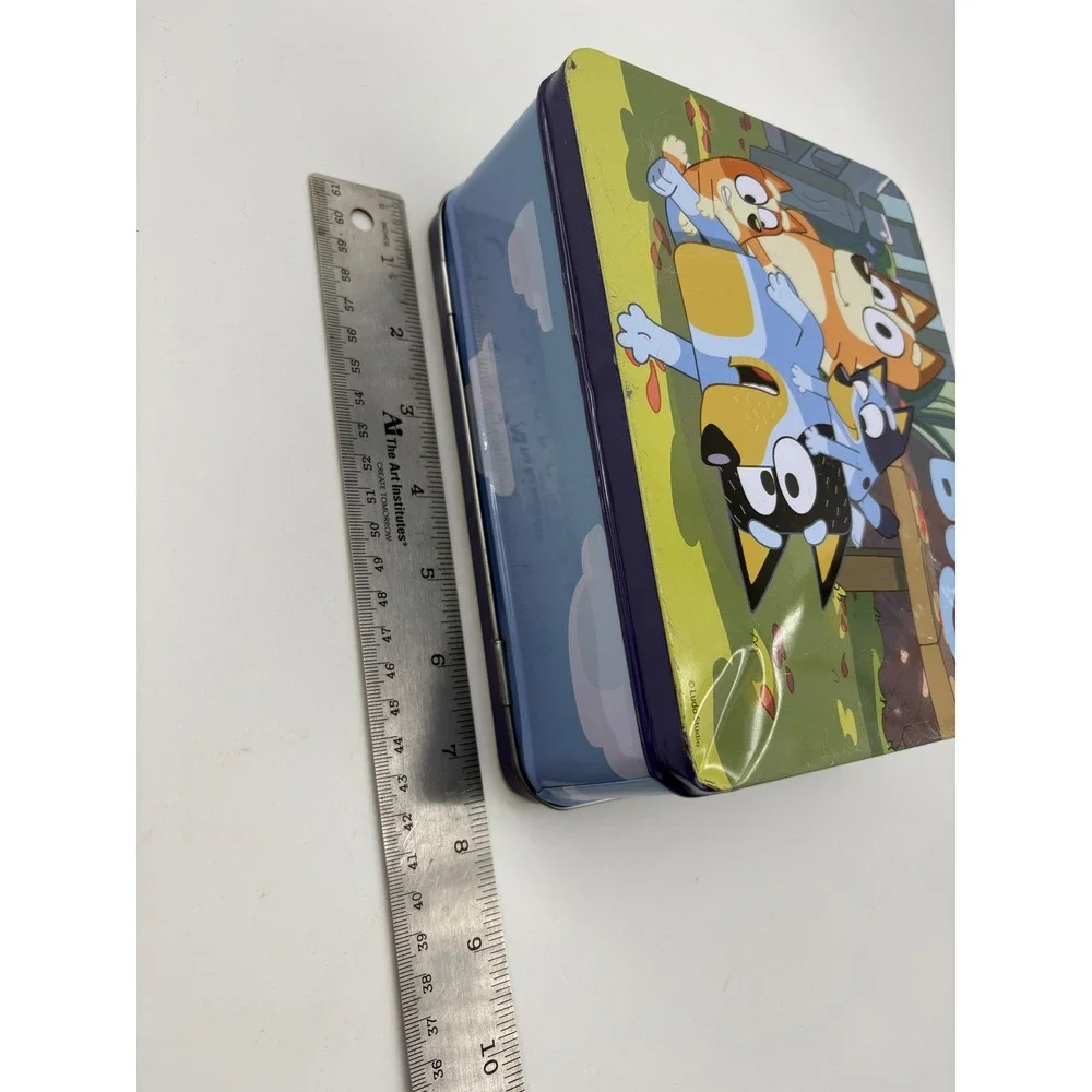 Bluey Heeler Puzzle Lot Metal Tin Lunch Box +3 Mini Puzzles+ 5-12x12 Puzzles EUC